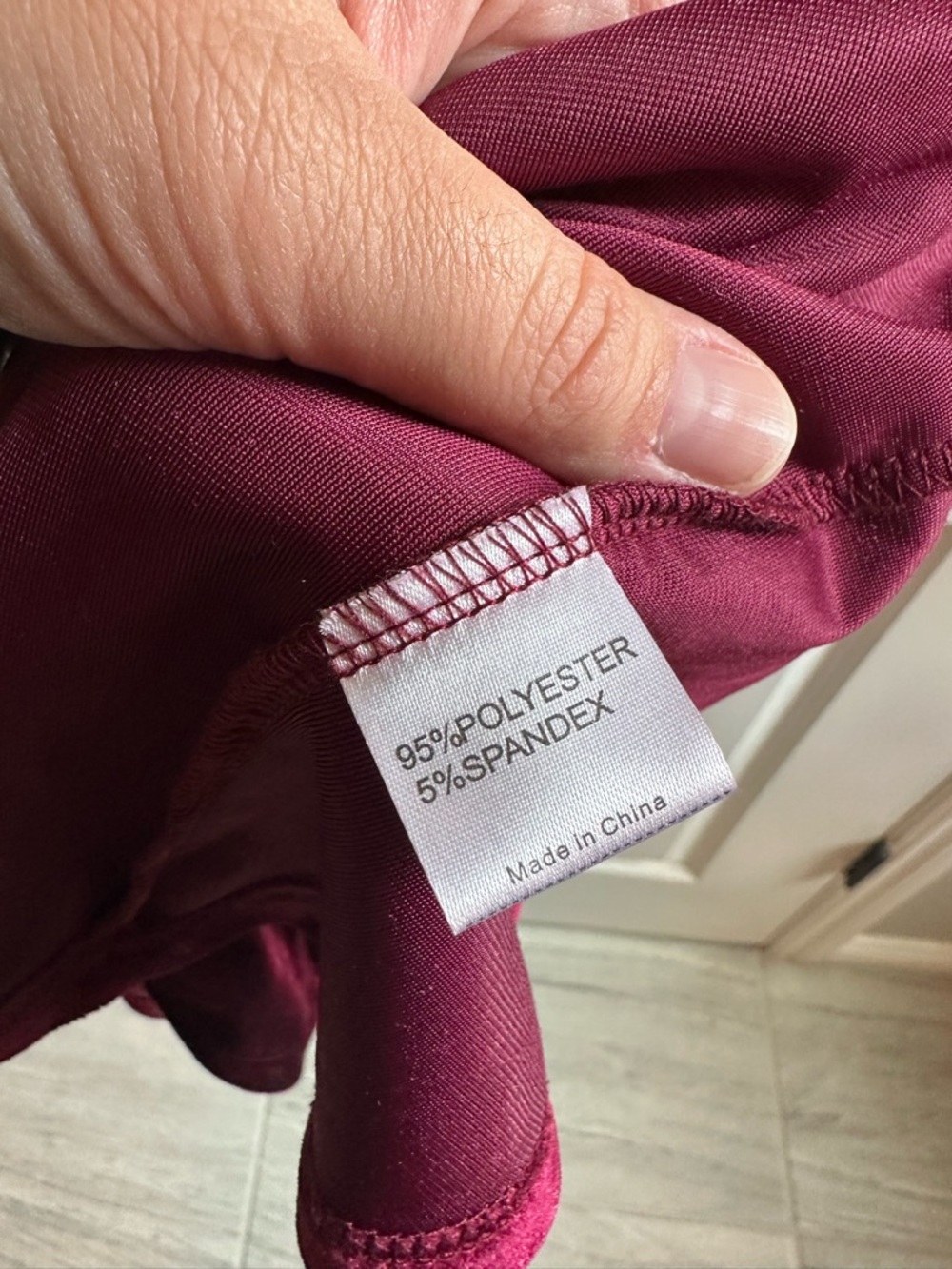 Cranberry velour Ruched long sleeve Midi Dress - Picture 3 of 4